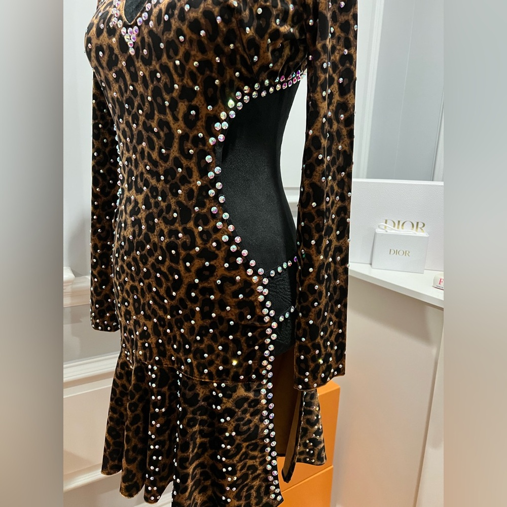 Leopard Dance Dress for Latin or Rhythm - Picture 7 of 8